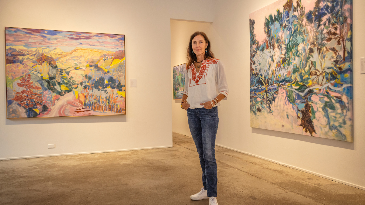 Woman Standing in art gallery